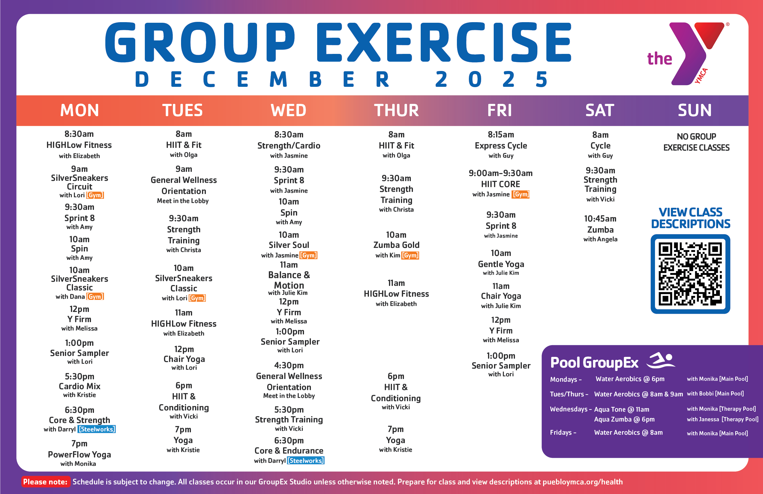 GroupEx Schedule DEC 2025