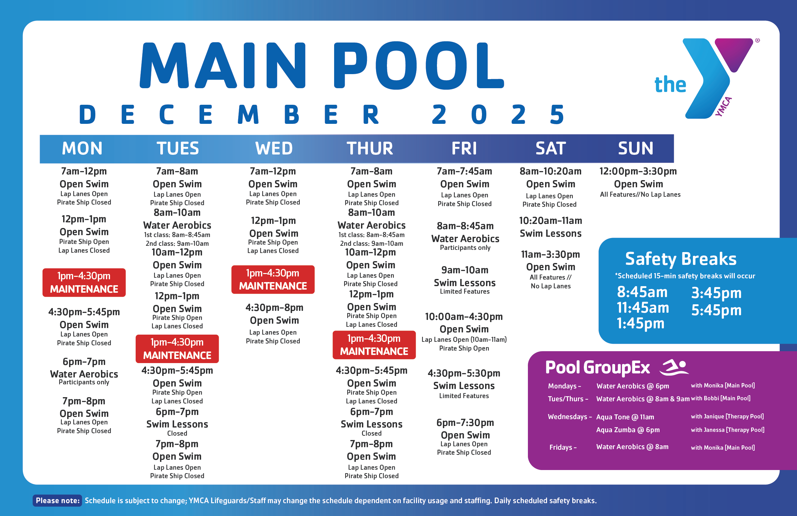 Main Pool Schedule DEC2025